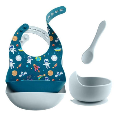 Baby's First weaning Bib, Bowl and Spoon Set - Dinks