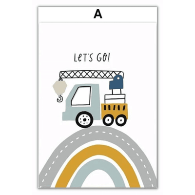 Nordic Style Excavator Canvas Prints - Dinks