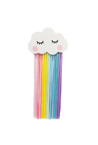 Cute Cloud Wall Decoration Dinks Rainbow tones with closed eyes 