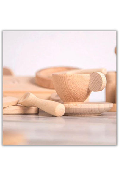 Natural Wooden Montessori Tea Set Dinks 