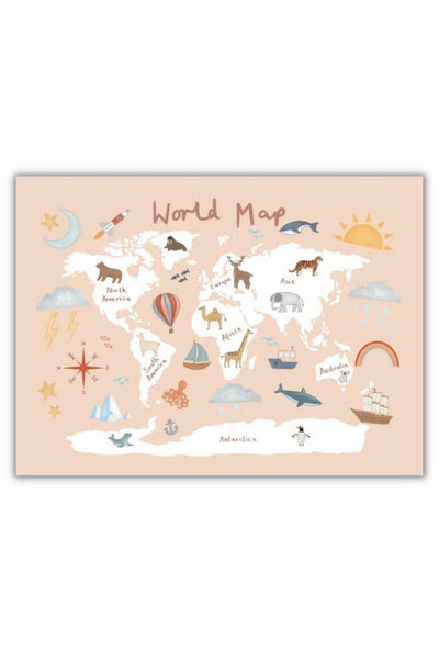 World Map Prints Dinks 